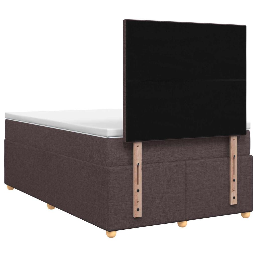 Box Spring Bed with Mattress Dark Brown 120 x 200 cm Fabric