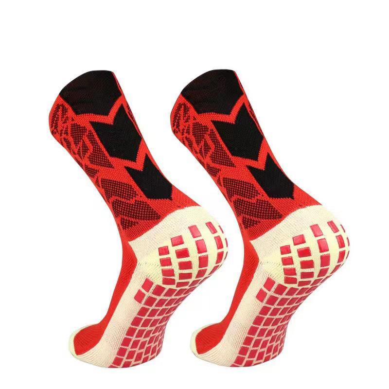 Cross Men's Non-Slip Mid-Calf Football Socks - Professional Thickened Towel Bottom, Wear-Resistant Long Sport Socks
