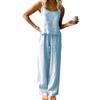 Thin Sleeveless Camisole Pants Loose Fashion Cotton Linen Set