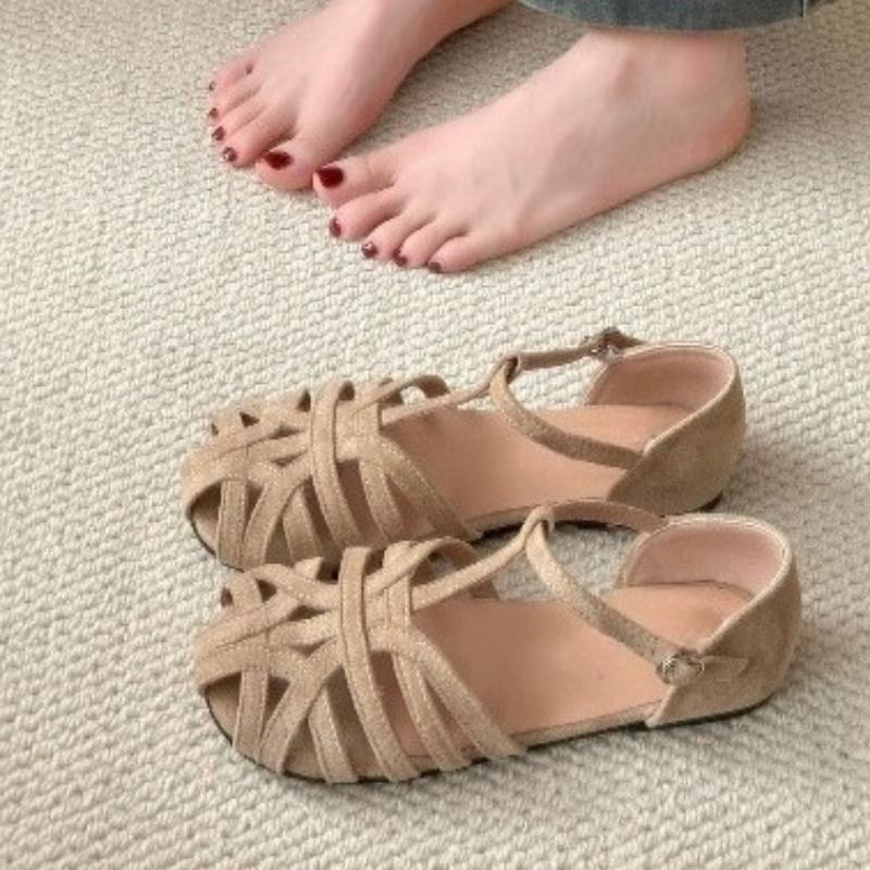 Fashion 2025 New Women's Casual Solid Color Closed Toe Slippers Brand Designer Summer Women's High Quality Soft Bottom Beach Sandals