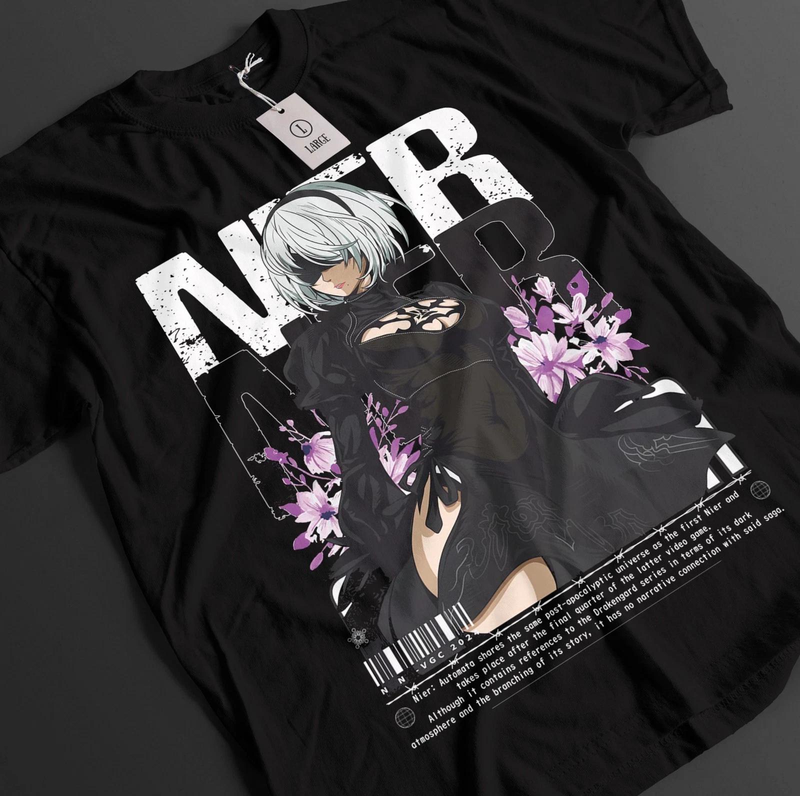 

Футболка Nier Automata Футболка YoRHa 2B Футболка 9S Топ A2 Ив Найнс Адам Аниме Футболка 3XL