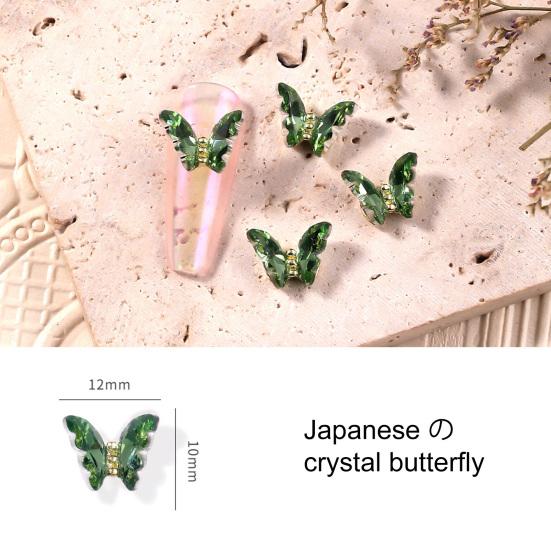 10 Pièces Décor Faux Ongles Brillant Art Tridimensionnel Ne Décolore Pas DIY Cristal Manucure Artisanat Ongle Papillon