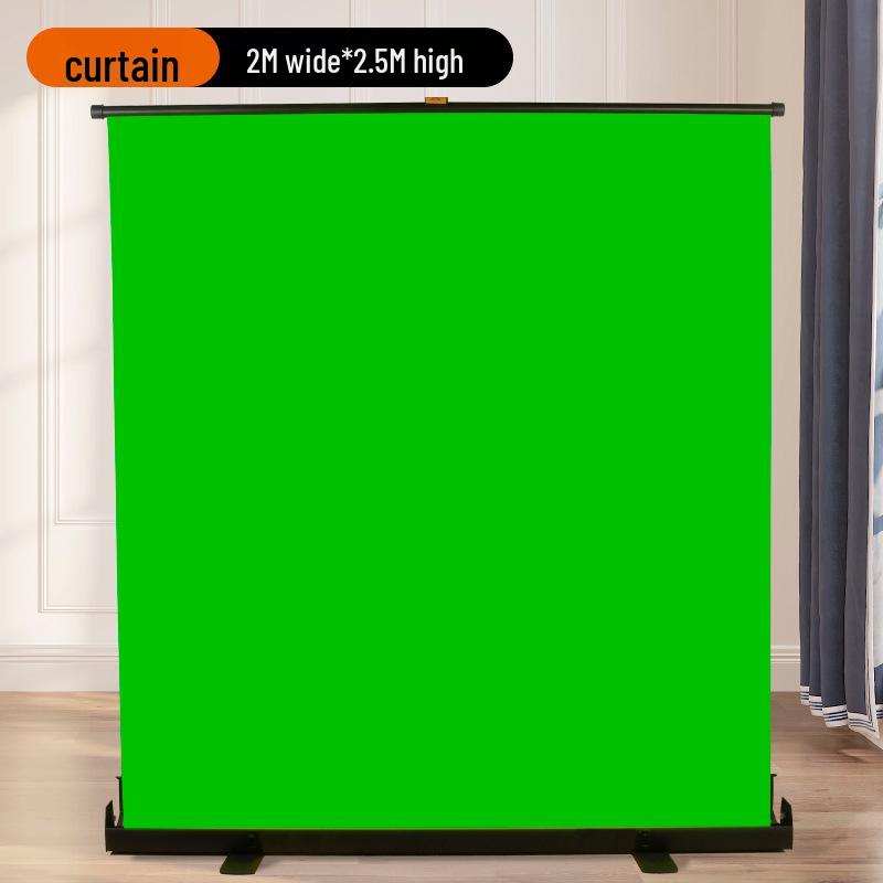 Portable Pull-Down Green Screen: Thick, Liftable, Telescopic Background for Keying and Live Streaming