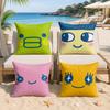 TTamagotchi Cute Face Cushion Cover Silky Short Plush Invisible Zipper Dustproof Sofa Pillow Case For Home Decor