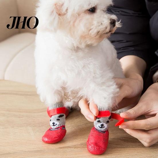 Waterproof Dog Boots 4Pcs Shoes Pet for Winter Snow Walking Secure Fit Paw Covers Anti-Slip Protectors Small Medium Large