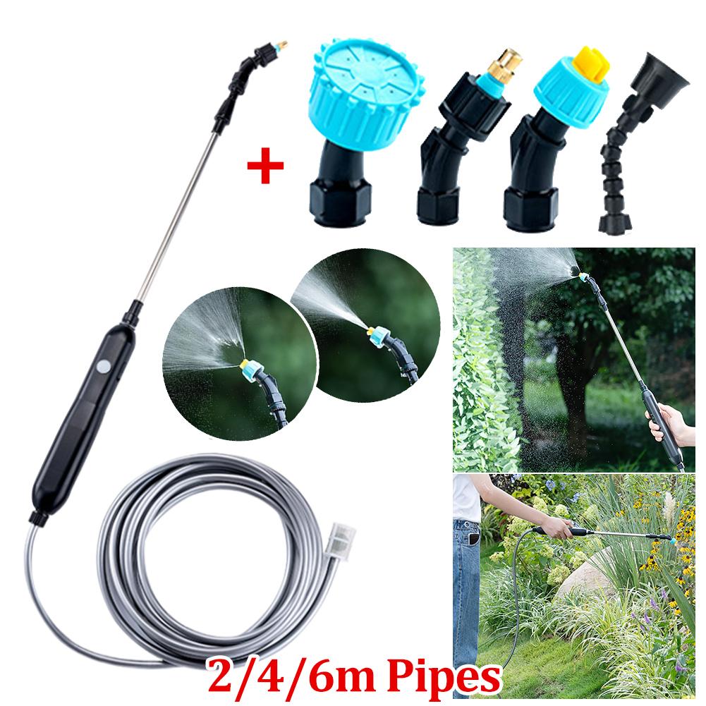 Portable Electric Sprayer atering Spray Irrigation Tool USB Rechargeable Telescopic Handle with 2/4 Nozzles for Plant Irrigation