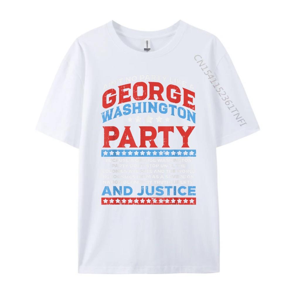 George Washington Party Free Country Funny USA 4th Of July Green And White Graphic T Shirt Man Tee Tops  Tees Family