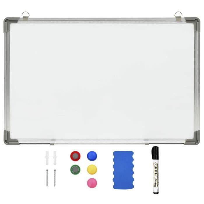 Tableau blanc magnétique - vidaXL - 50x35 cm - Acier - Facile à monter - Inclus : marqueur et gomme
