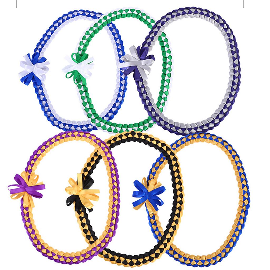 Double Sided Graduation Ribbon Necklace Intricate Weave Honor Rope Handmade Ribbon Garlands Delicate Woven Neckchain