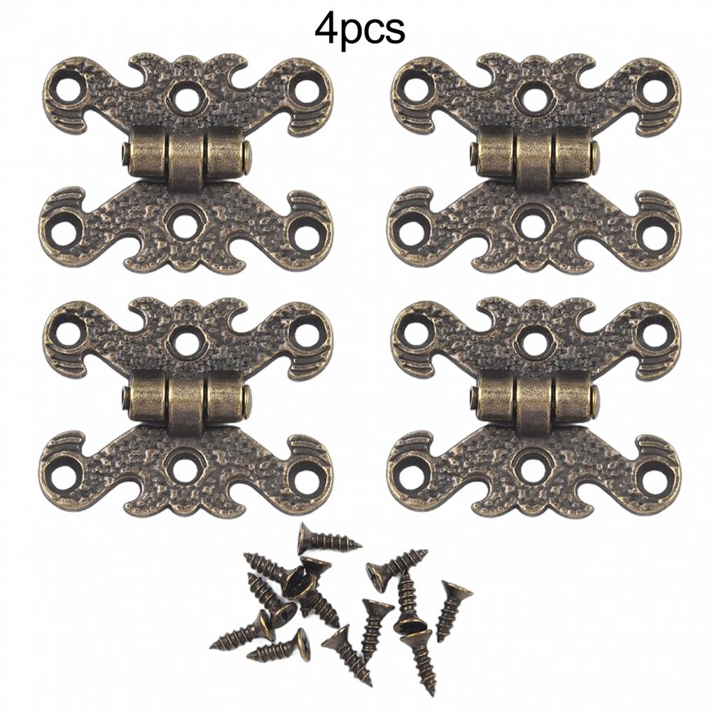 4pcs Zinc Alloy Hinge Antique Hinge Furniture Hardware Accessories