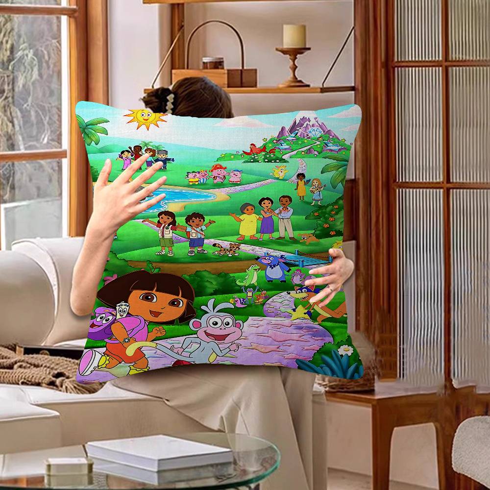 Cartoon-DORA-The-Explore Pillow Anime Pillow Sofa Bed Head Pillow Cover Cushion Cover 45x45 Cm Fashion