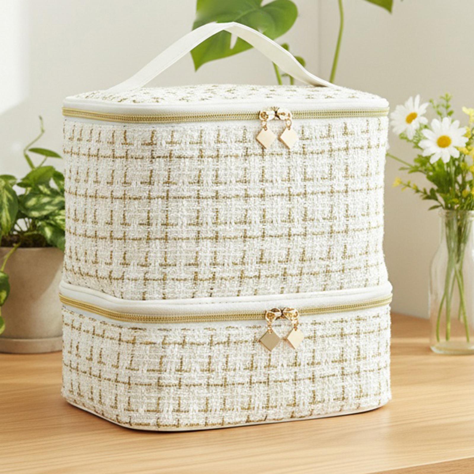 Nail Polish Storage Organizer Double Layer with Handles Nail Polish Storage Bag for Girl Women Travel Manicure Supplies