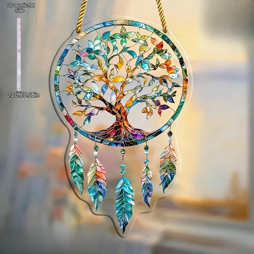 Téma Strom života Lapač slunce Akrylová závěsná cedule, Dětské pokoje, Vintage domácí dekorace na stěnu pro bar kuchyň, Dekorace stěny restaurace obchodu, Zahradní dekorace, V