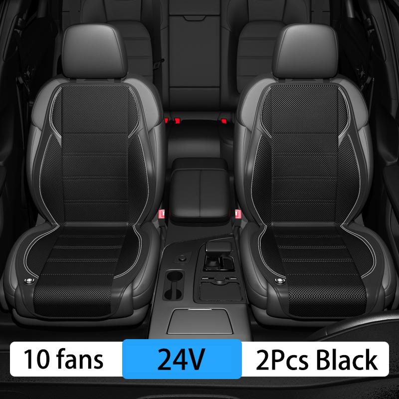 2Pcs 12V Spacer Car Summer Cool Air Seat Cushion With 10 Fans Fast Blowing Ventilation Seat Cooling Pat Refrigerated Seat