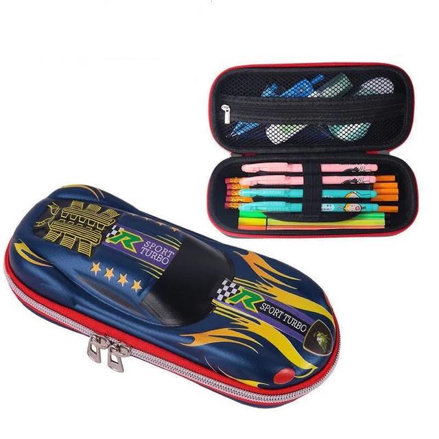 3D závodní auto penálky Kreslené školní penál pro děti krabička na psací potřeby EVA plastové pouzdro na tužky chlapec roztomilý sáček na pera dárky