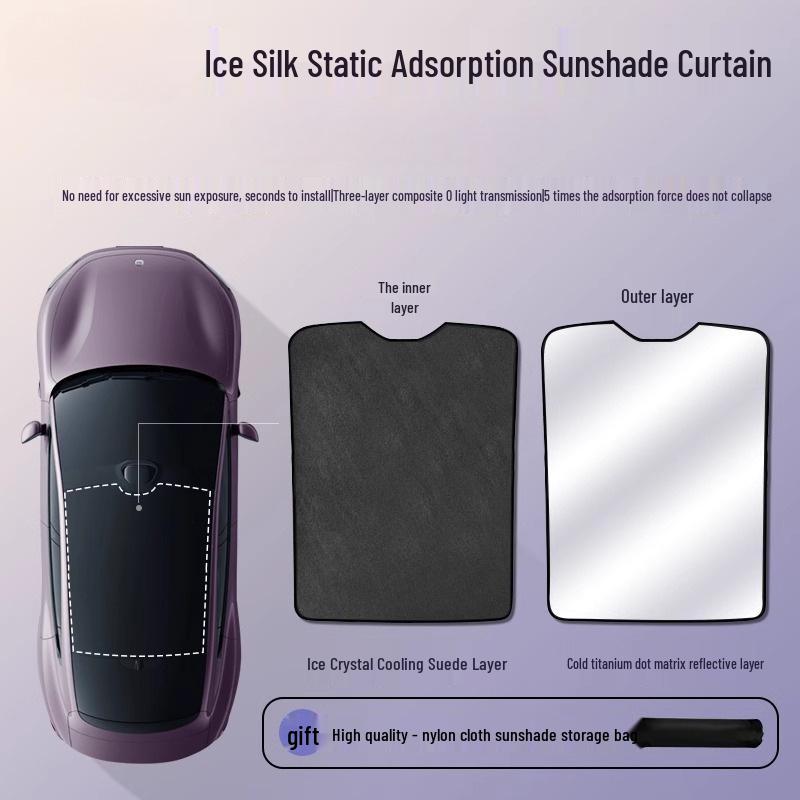 Xiaomi YU7/SU7 Panoramic Sunroof Sunshade: Ice Crystal Car Roof Sun Protection and Insulation