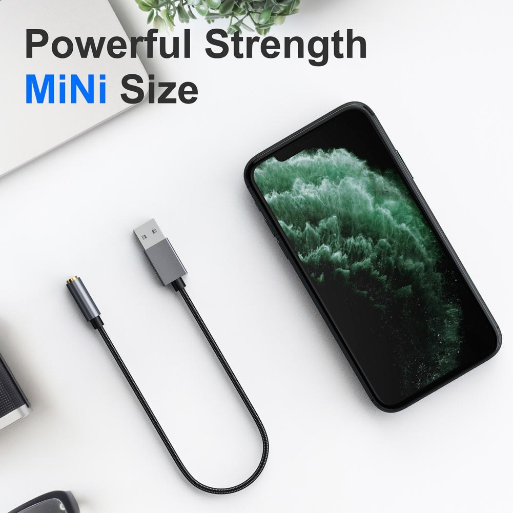 2-in-1-externe USB-Soundkarte, 3,5-mm-Hilfs-zu-USB-Audiobuchse, Soundadapter, geeignet für PC Windows 10 PS4 Laptop Mac