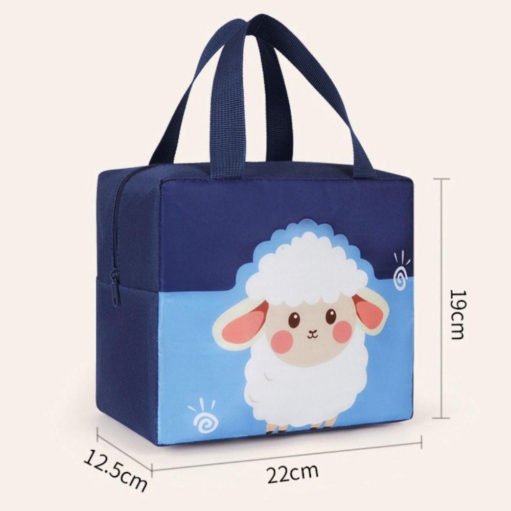Oxford Cloth Cartoon Lunch Bag Aluminum Foil Lining Large Capacity Thickened Thermal Insulation Bag Cartoon Pattern