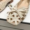 Square Toe Shallow Mouth Flats Woman Bowtie Cut-outs Shoes for 2025 New Summer Slip-on Ballet Flats Women's Emboridery Loafers