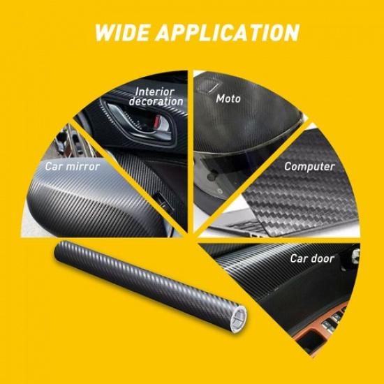 Glossy Carbon Fiber Car Headlight Tail-light Sticker Tint Vinyl Film Decal 150cm