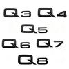 3D ABS Numbers Letters Q2 Q3 Q4 Q5 Q6 Q7 Q8 Emblem For Q Series Car Fender Trunk Rear Logo Sticker Black Silver