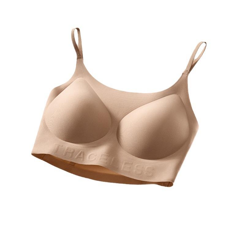 Liquid foundation seamless underwear women's summer thin new vest type small chest gathering anti-sagging invisible bra