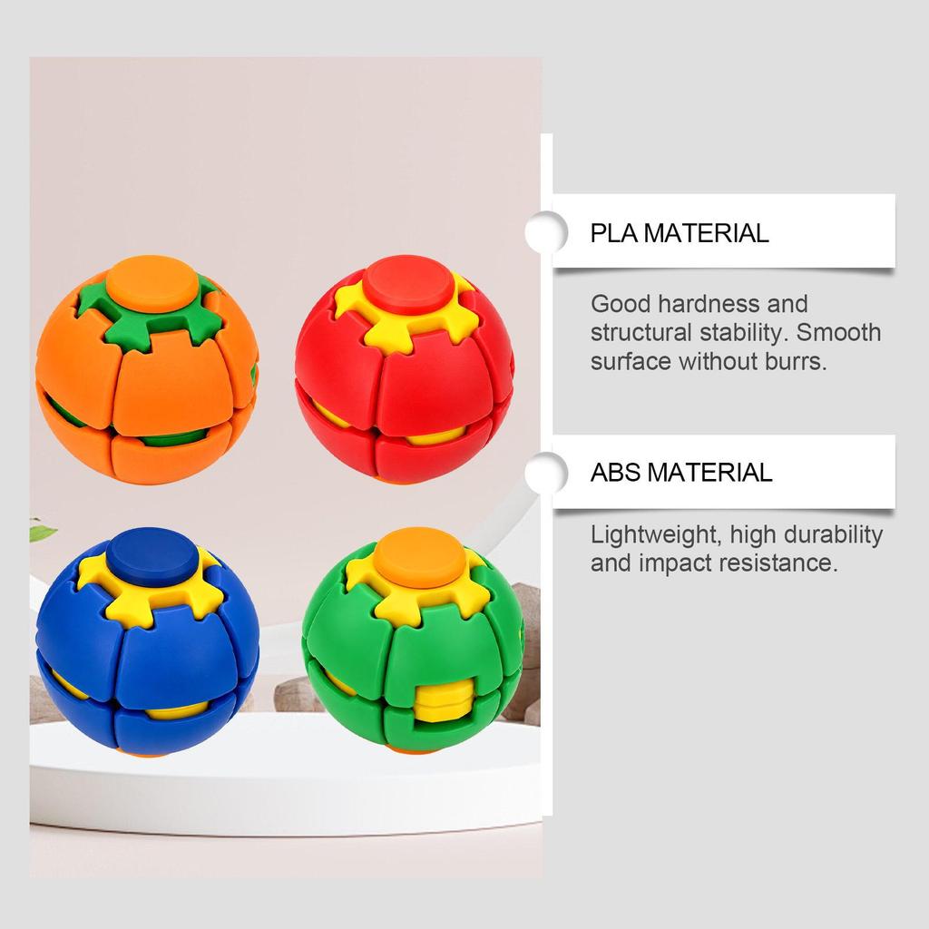 DOWMOO Spin & Press Decompression Fidget Ball - Multi-Color Interactive Stress Relief Toy