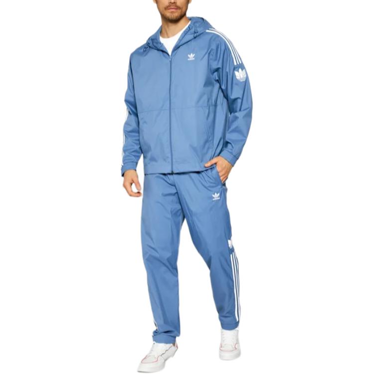 Adidas Originals Striped Casual Cuffed Sports Pants Men Bottoms Blue GN3534