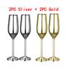 2/4 ks nerezové oceli 304 pohár na víno sklenice na flétnu, šampaňské, kreativní koktejlové sklenice, párty barové nádobí, kuchyňské náčiní, restaurace