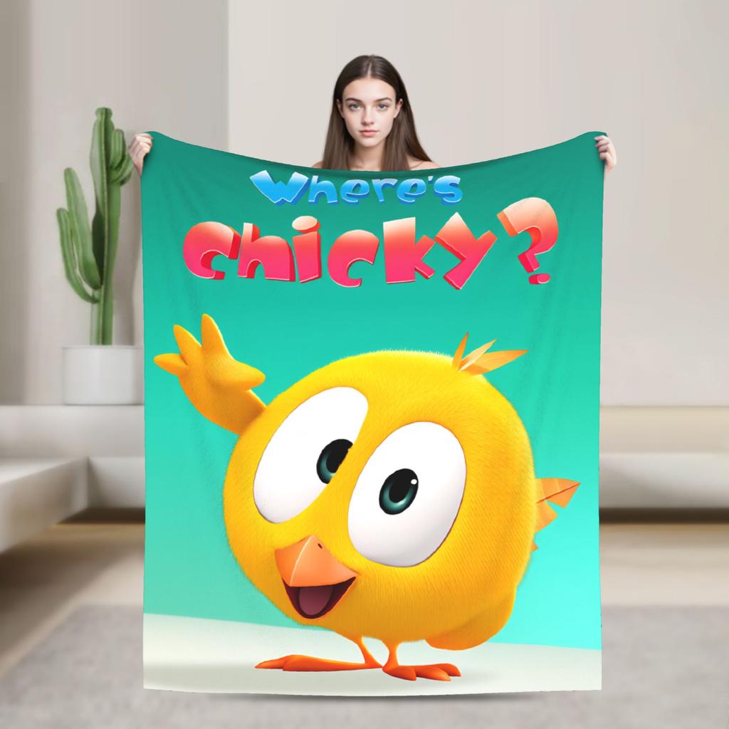Wo ist Chicky Flanelldecke Tier Vogel Weiche Überwurfdecke für Picknick im Freien Neuheit Tagesdecke Sofa Bettbezug