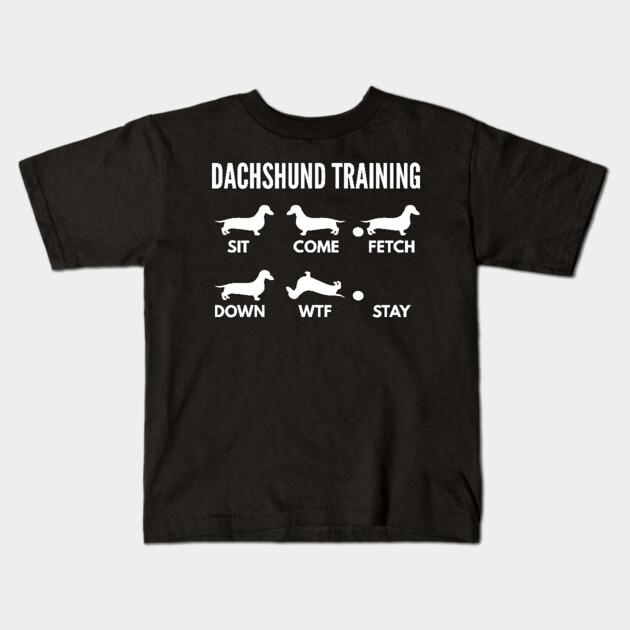 Boys Girls Soft Cotton Graphic Tees Dachshund Training Dachshund Dog Tricks Breathable Daily School Wear Kids T-Shirts