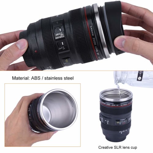 400ml Lens-Shaped Mug, Camera Lens Cup, Thermal Cup, Insulated Cup, Camera Lens SLR Cup, For Hot Water, Coffee, Juice, and More, Travel, Pickup, Offic