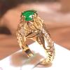 New Vintage Emerald Zirconia Hollow Ring Female Party Birthday Fashion Jewelry Gift