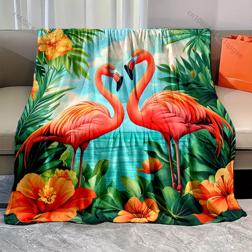 

Summer Flamingo Print Blanket Warm Soft Luxury Gifts for Children Adults Suitable for Home Sofa Bed Travel RV Multisize 75x90cm