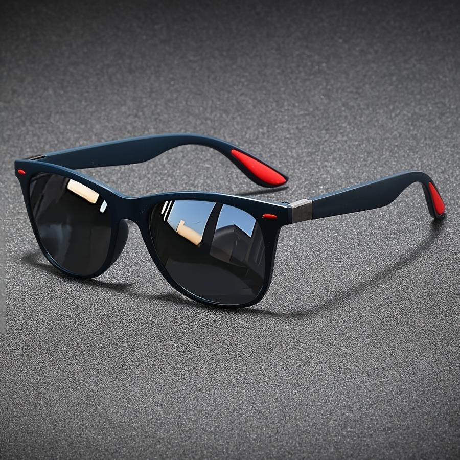 1 Unisex Vintage Fashion Glasses - Black Rectangular Frame Suitable for Adventure and Casual Activities Stylish Shield Design