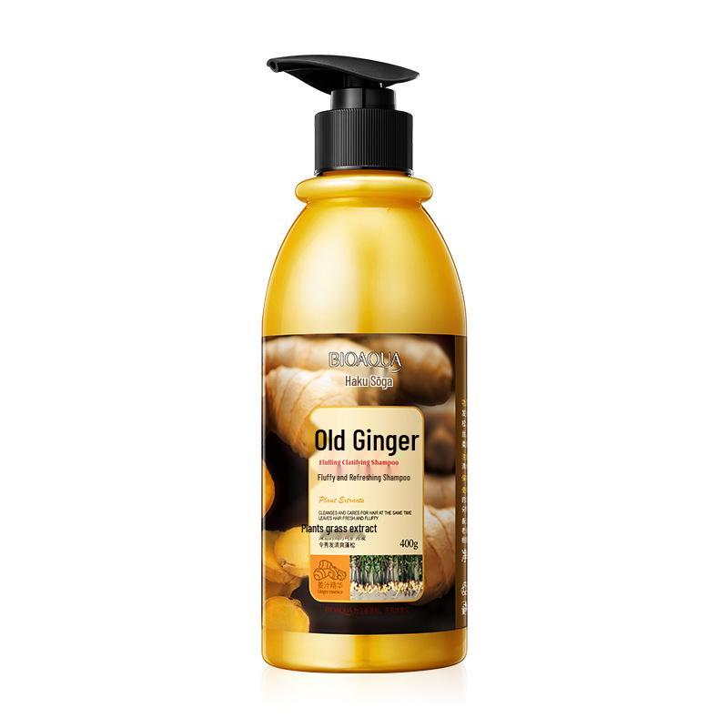 Boquan Ya Old Ginger King Water Shampoo & Conditioner - Ginger Juice Hair Care for Deep Cleansing and Softening 400ml