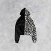 Y2K Black Dual Color Print Hoodie Mens Loose Fit Zip Up Gothic Streetwear