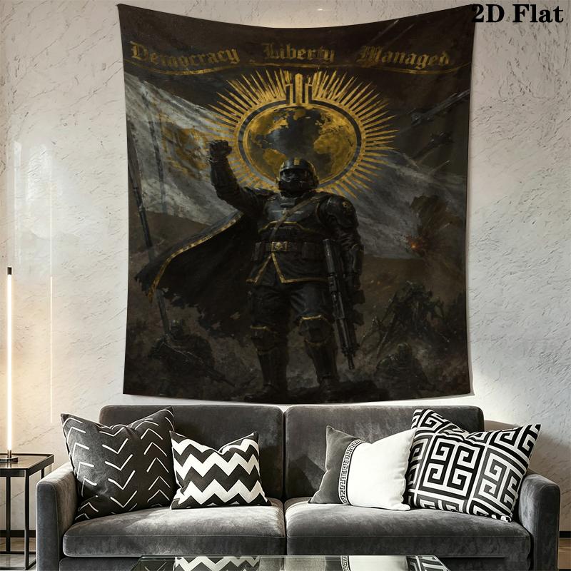 helldivers 2 Wall Tapestry Aesthetic Wall Hanging Printed Fabric Blanket Decorative Tapestries for Bedroom Living Room Home Decor