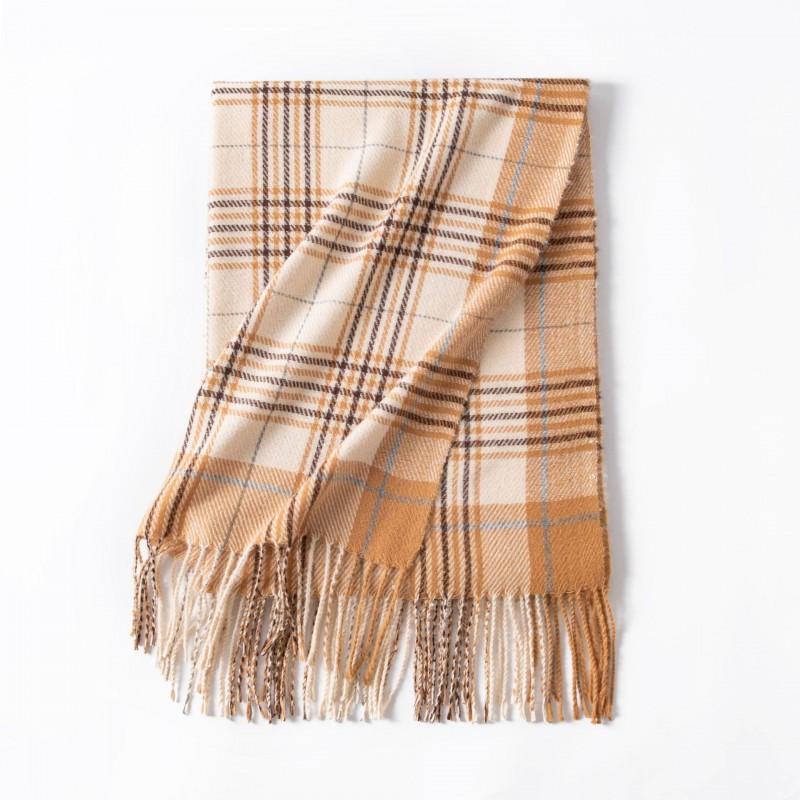Womens Plaid Scarf Faux Cashmere Long Shawl Winter Warmth Neck Protection Commute