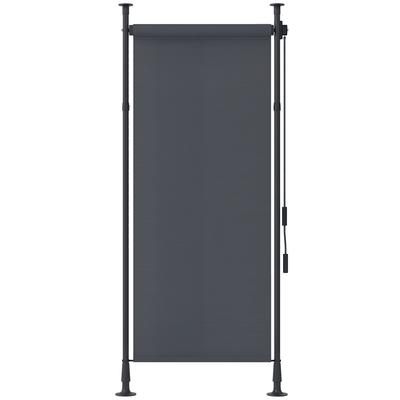 Freestanding Awning, Adjustable Length, No-Drill Assembly, Aluminum Frame, 1.2 X 2.2-3.1 M, Dark Gray