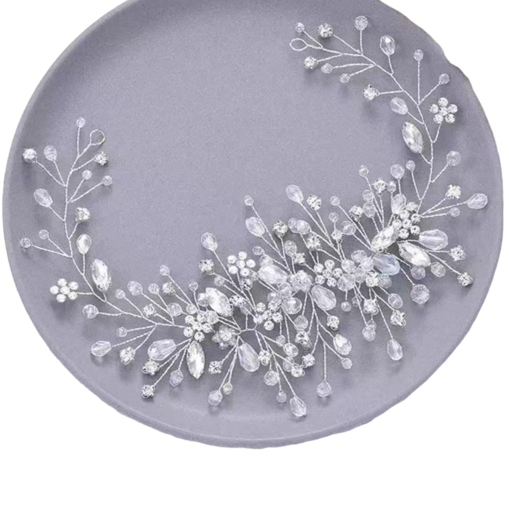 

Flower Photography Headband Rhinestone Wedding Wreath Exquisite Bride Headdress Hair Accessories Style C