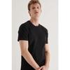 Men's Black 100% Cotton Breathable Crew Neck Standard Fit Regular Cut T-shirt E001000