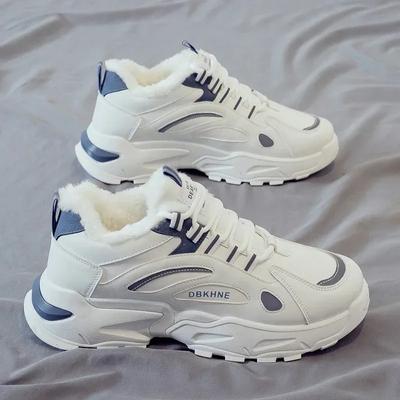 Fashion Men's Casual Shoes Winter White Warm Trendy All-match Non-slip Men Sports Shoe High Tops Velvet and Thickening Athletic Sneaker
