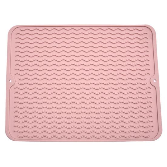 Dish Drying Mat Thick Non Slip Silicone Heat Resistant Drain Pad for Kitchen Counter