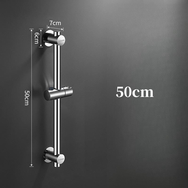 Stainless Steel Wall Mounted Black Bath Sliding Bar Wall Mounted Adjustable Rail Handheld Shower Head Rod Bathroom Accessories 50cm