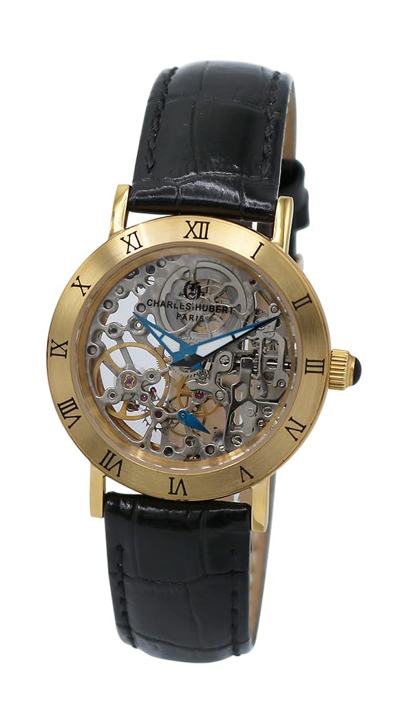 

Mechanical Manual Winding Skeleton Watch Black [Charles Hubert] 6790-GB Men s чёрный