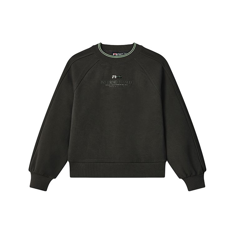 

FILA Casual Loose Simple Solid Color Elegant Knit Pullover Long Sleeve Sweatshirt Women sweatshirt Morning-Night-Gray F11W247209FDY L