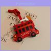 London Bus Leather Keychain With Car Cartoon Pendant For Vintage Bag Decor