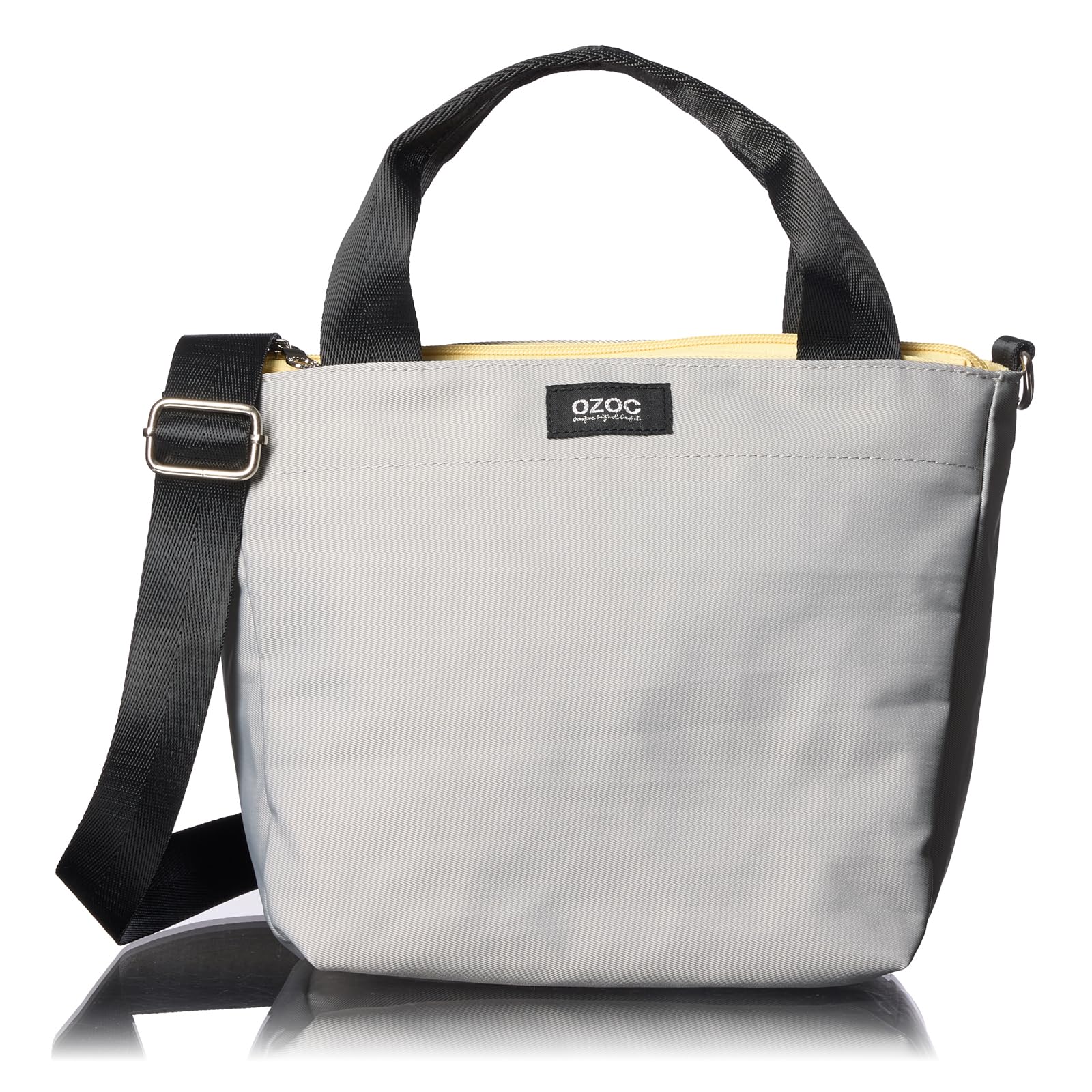 

OZOC 2-Way Crossbody Tote Bag, Water-Repellent Nylon Shoulder Bag, Gray