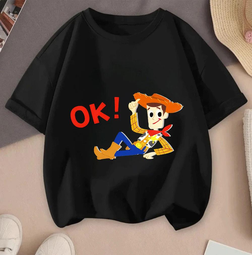 2026 Toy Story Cartoon Hot Sale 2D Print Casual Summer Short Sleeve Tops For Teenagers Boys Girls